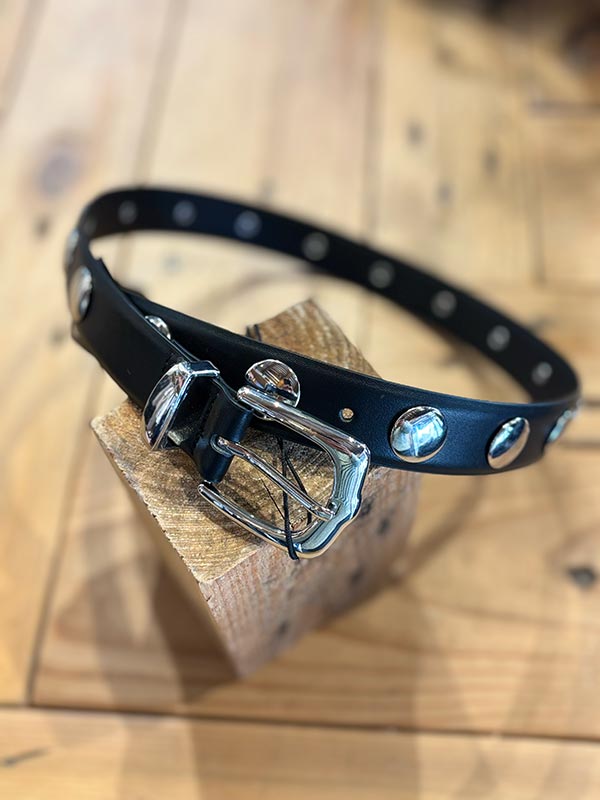 PIECES CEINTURE CUIR NOIRE JYLE MOTIF ROND