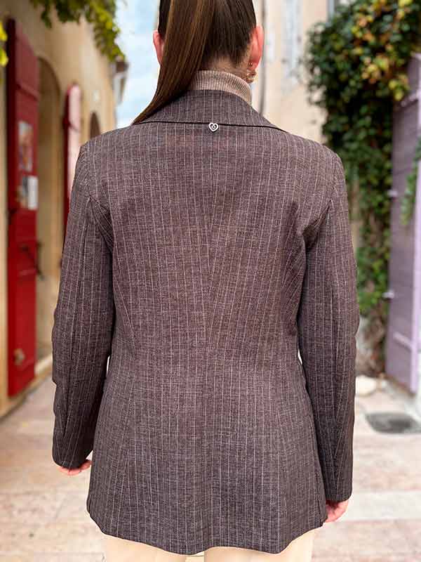 BLAZER AJUSTE MARRON A RAYURES – Image 2