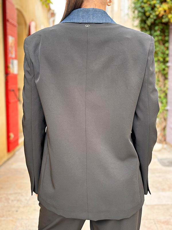 BLAZER NOIR DETAIL COL DENIM – Image 2