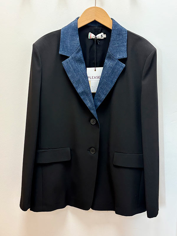 BLAZER NOIR DETAIL COL DENIM – Image 3