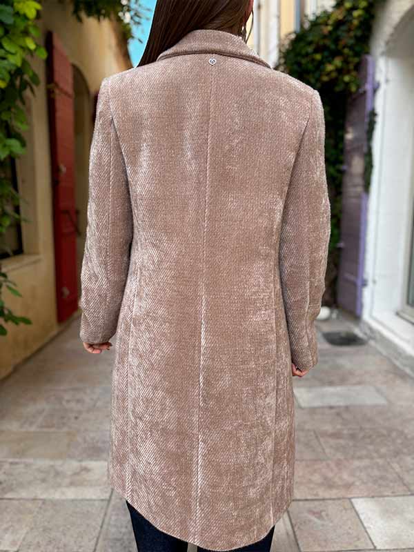 MANTEAU LONG FERMETURE 2 BOUTONS ET COL A REVERS – Image 3