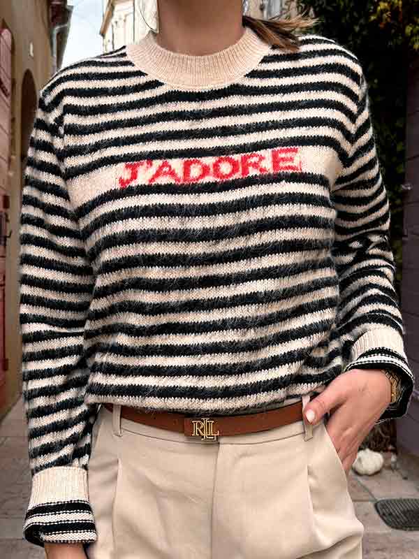 PULL EN MAILLE "J'ADORE"